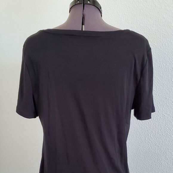 Krispy Kreme x A New Day Women's T-Shirt Large Black Graphic V-Neck Soft NEW - Picture 4 of 6